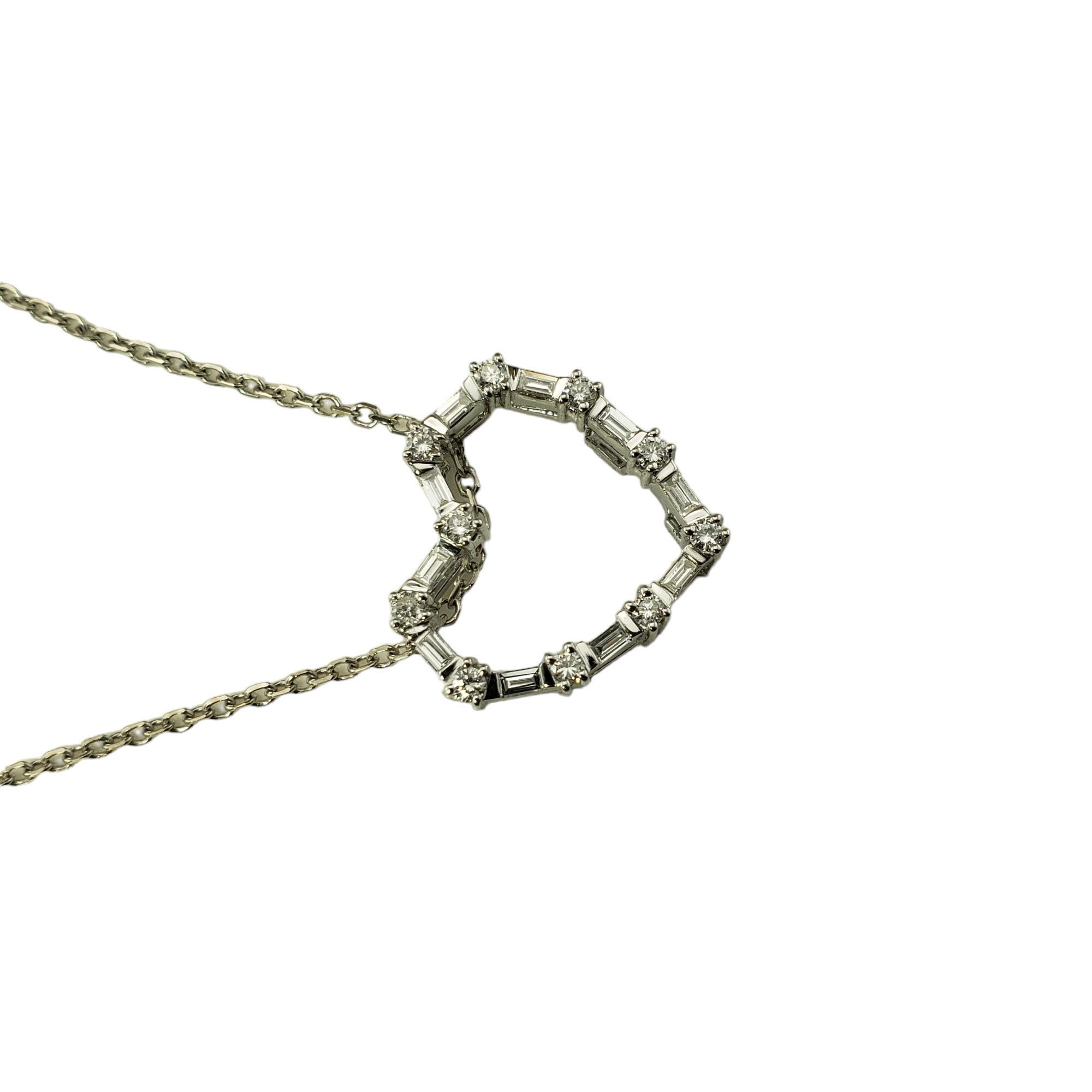  Collier pendentif cœur en or blanc 14/18 carats et diamants n° 15574 Bon état - En vente à Washington Depot, CT