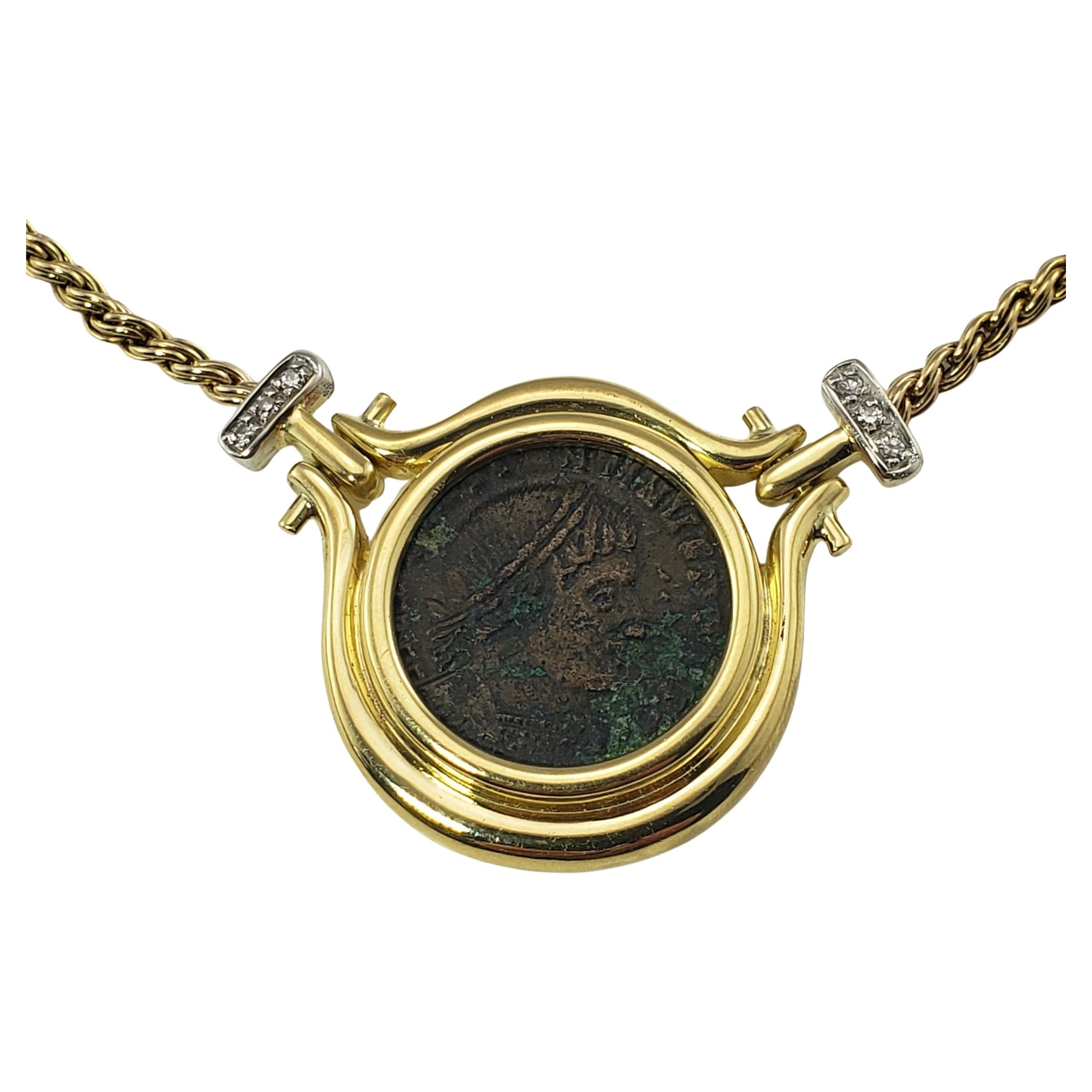 Liberty Coin Pendant Rope Necklace 14 Karat Yellow Gold at 1stDibs