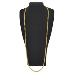 720 Marked (14-18K) Designer 3.5mm Diameter Yellow Gold Rope Chain Necklace 27"