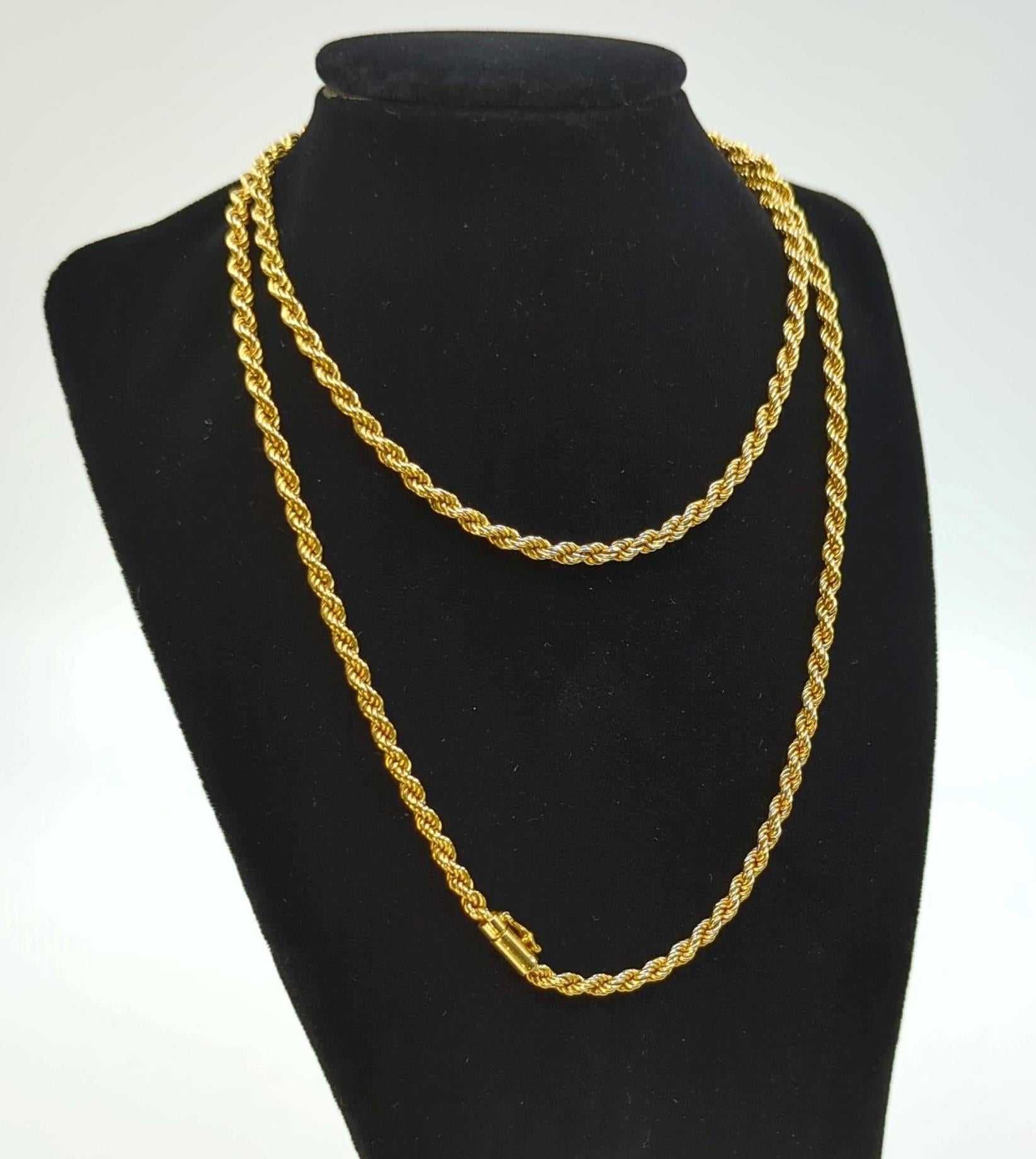720 Marked (14-18K) Designer 3,5mm Durchmesser Gelbgold Seil Kette Halskette 27