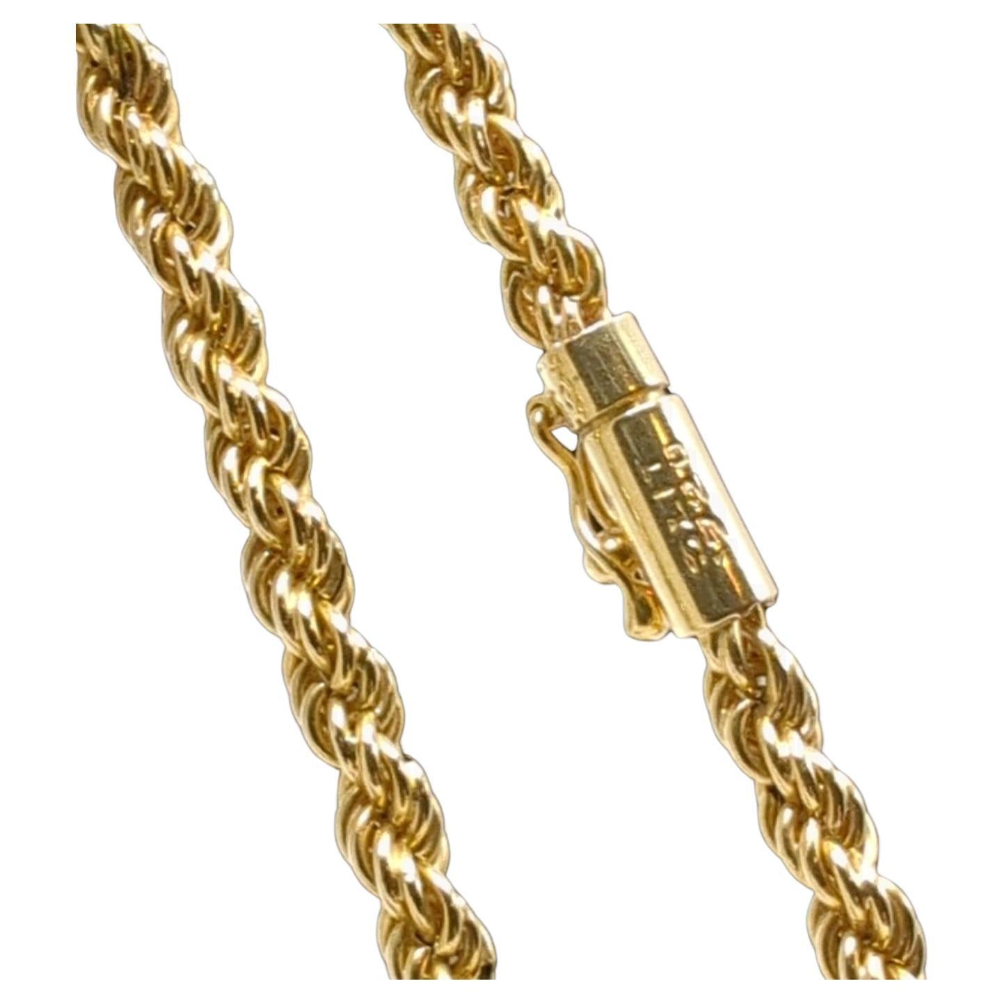 720 Marked (14-18K) Designer 3,5mm Durchmesser Gelbgold Seil Kette Halskette 27