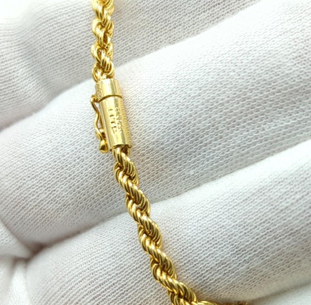 720 Marked (14-18K) Designer 3,5mm Durchmesser Gelbgold Seil Kette Halskette 27