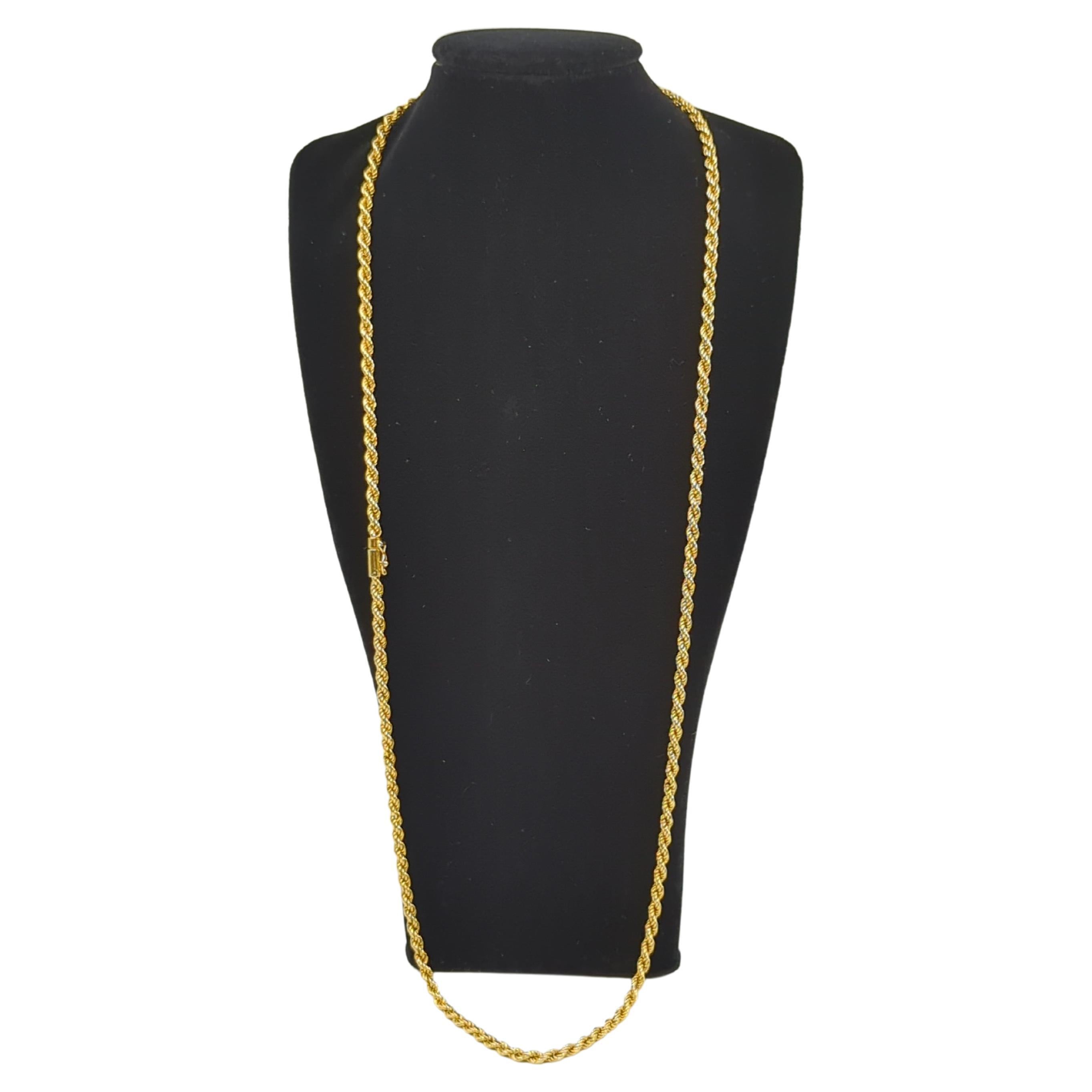 720 Marked (14-18K) Designer 3,5mm Durchmesser Gelbgold Seil Kette Halskette 27"
