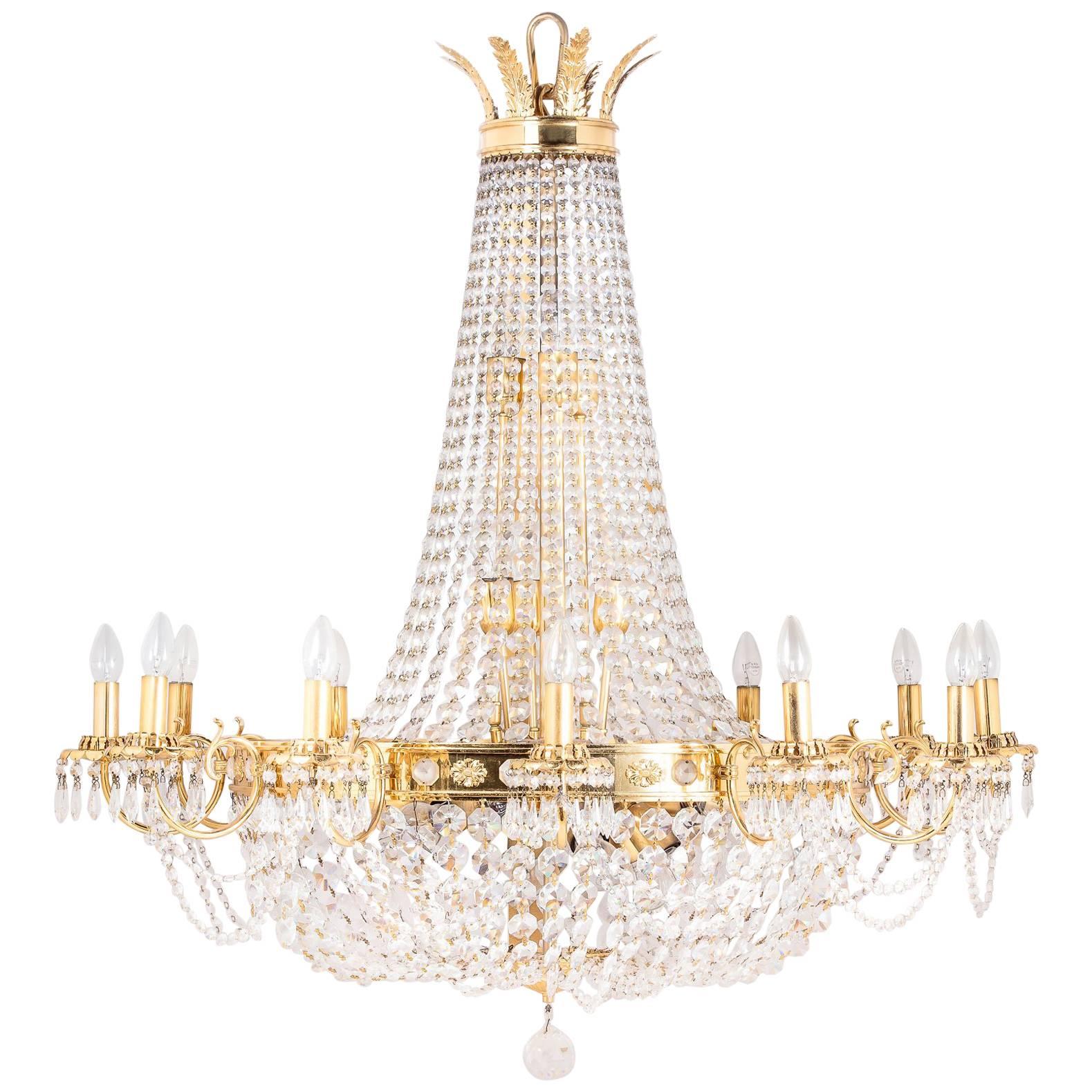 14 20th Century Regency Style Cut-Glass Chandeliers