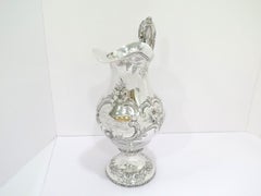 Coin Silver J. & W. Moir Antique c. 1852 Floral Repousse Pitcher