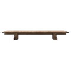 14'-7" Wide Indoor/Outdoor Brutalist Wood Dining Table Belgian