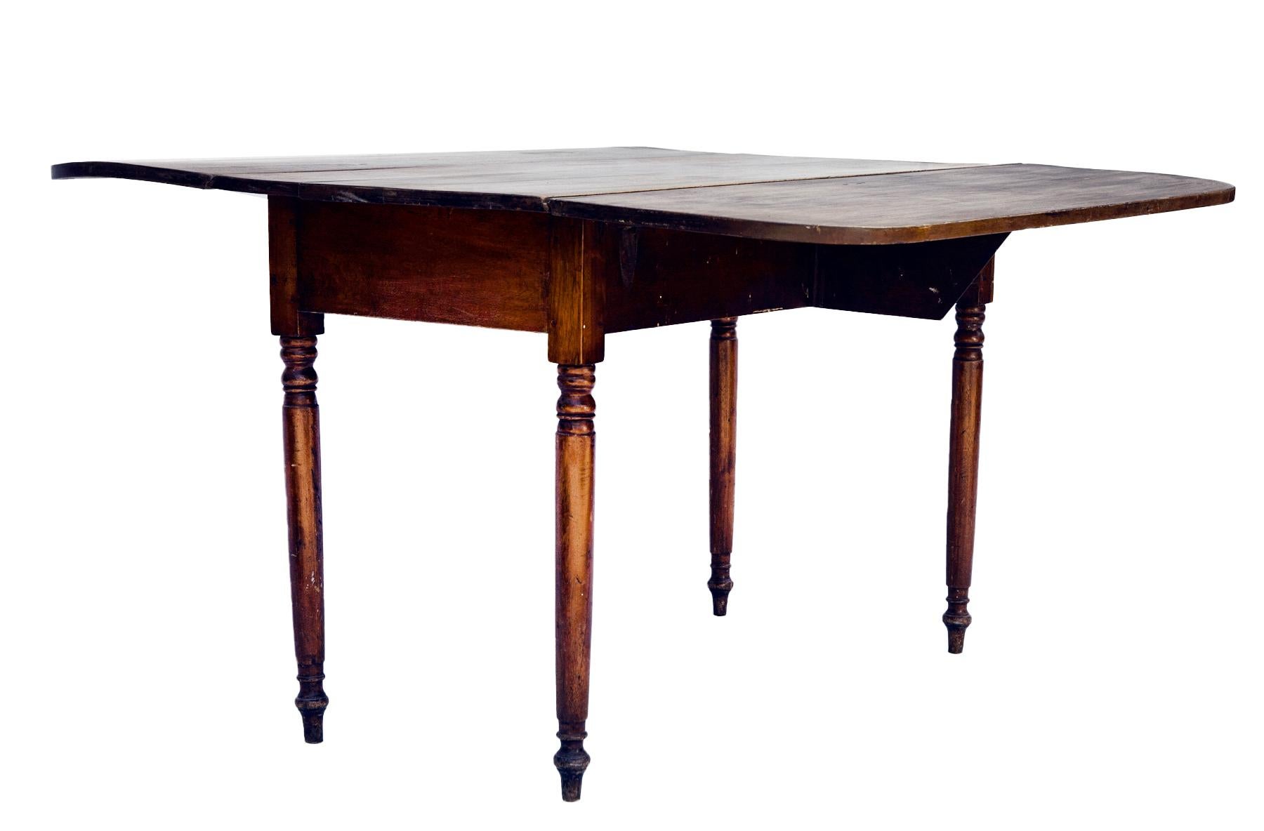 Rustic Antique Drop Leaf Cherry Table Circa 19thC