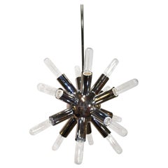 14-Arm / Socket Lightolier Chrome Sputnik with Tubular Bulbs Chandelier