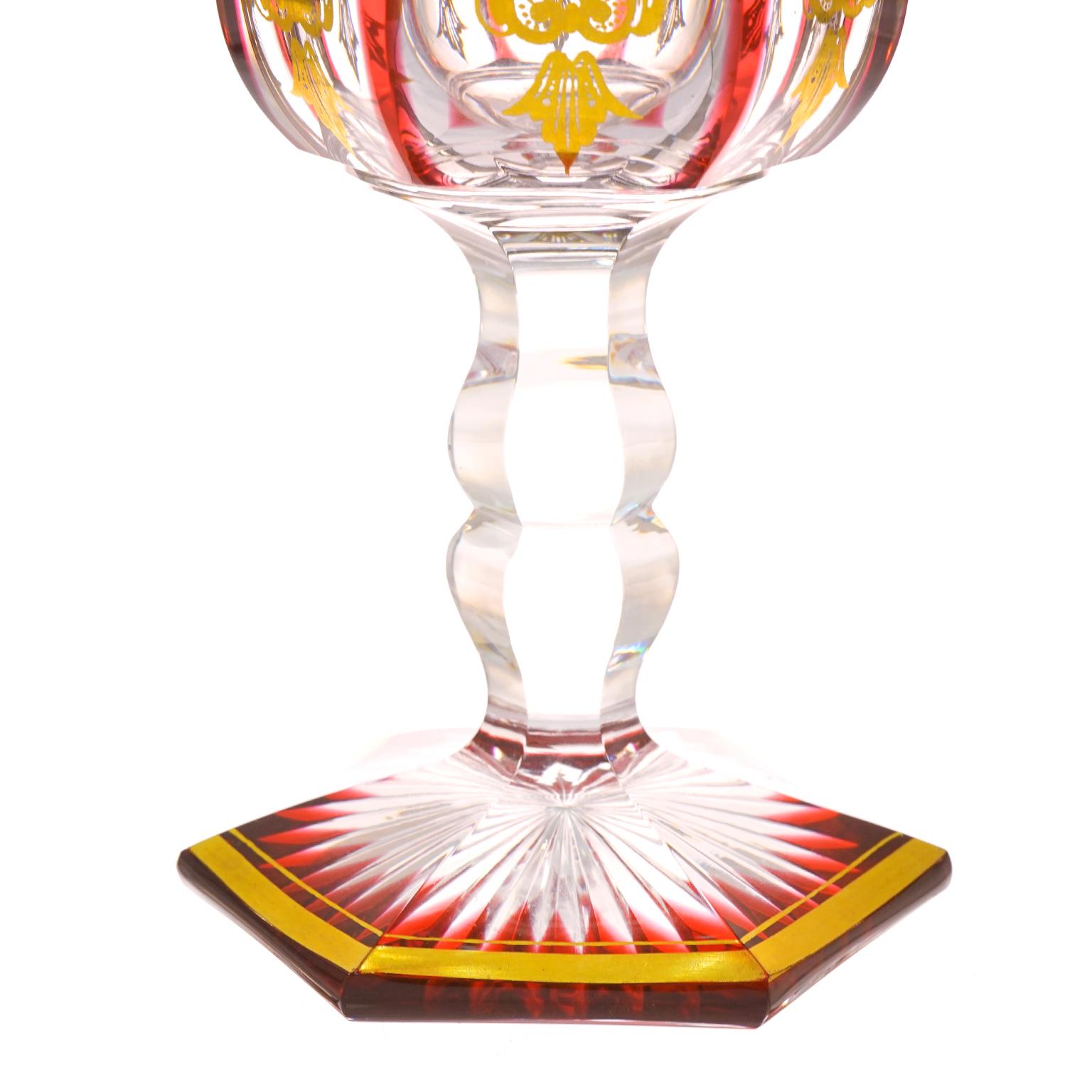 Baroque 14 Baccarat Empire Ruby Water Goblets, circa 1860s