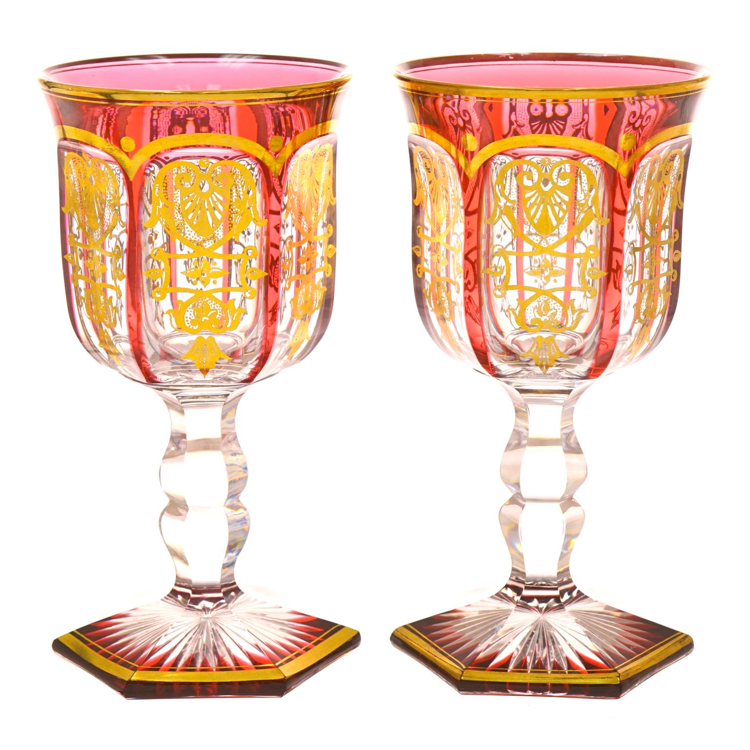 Mid-19th Century 14 Baccarat Empire Ruby Water Goblets, circa 1860s