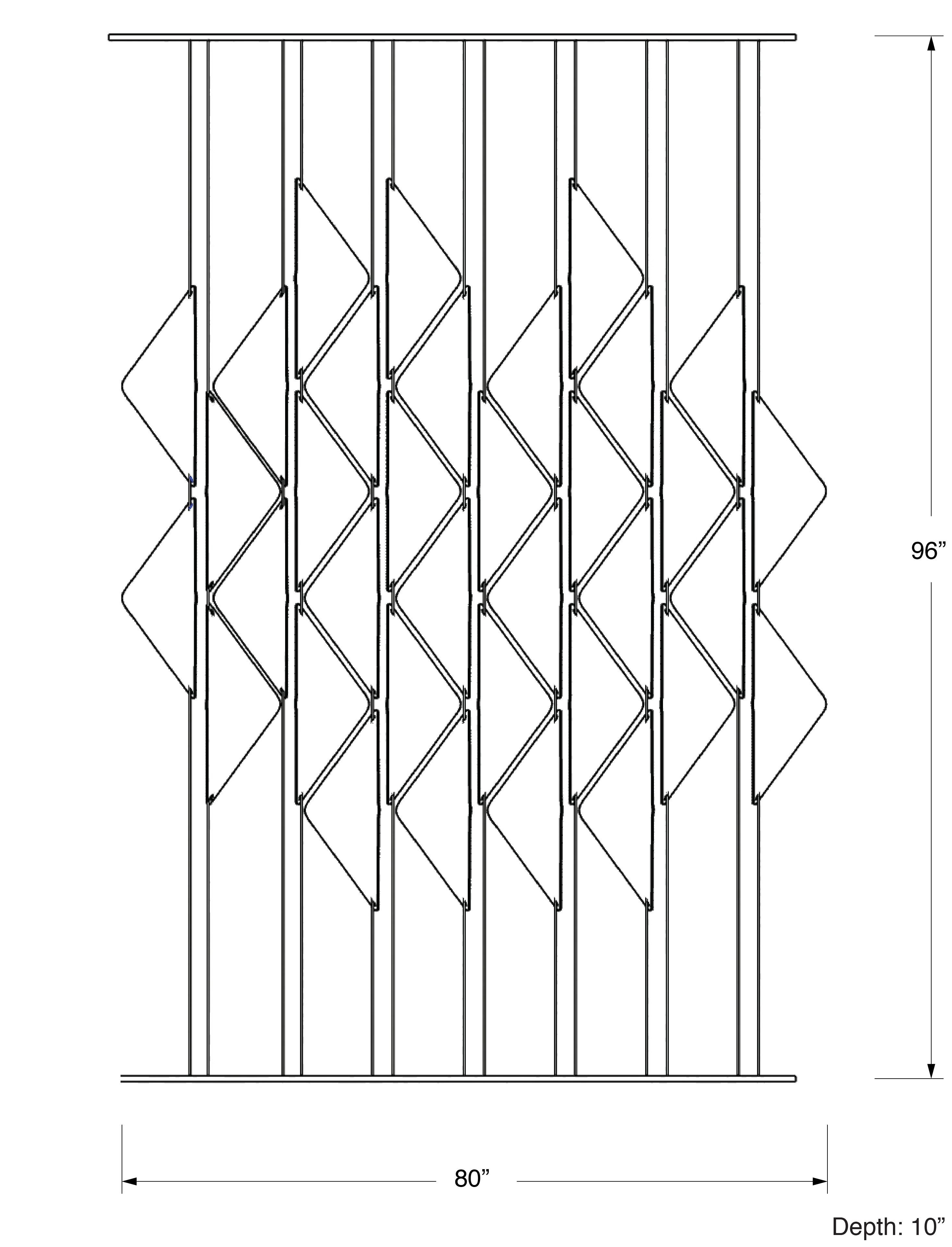 14 Bar Window Shades: Modern Walnut and Aluminum, Room Divider or Screen For Sale 5