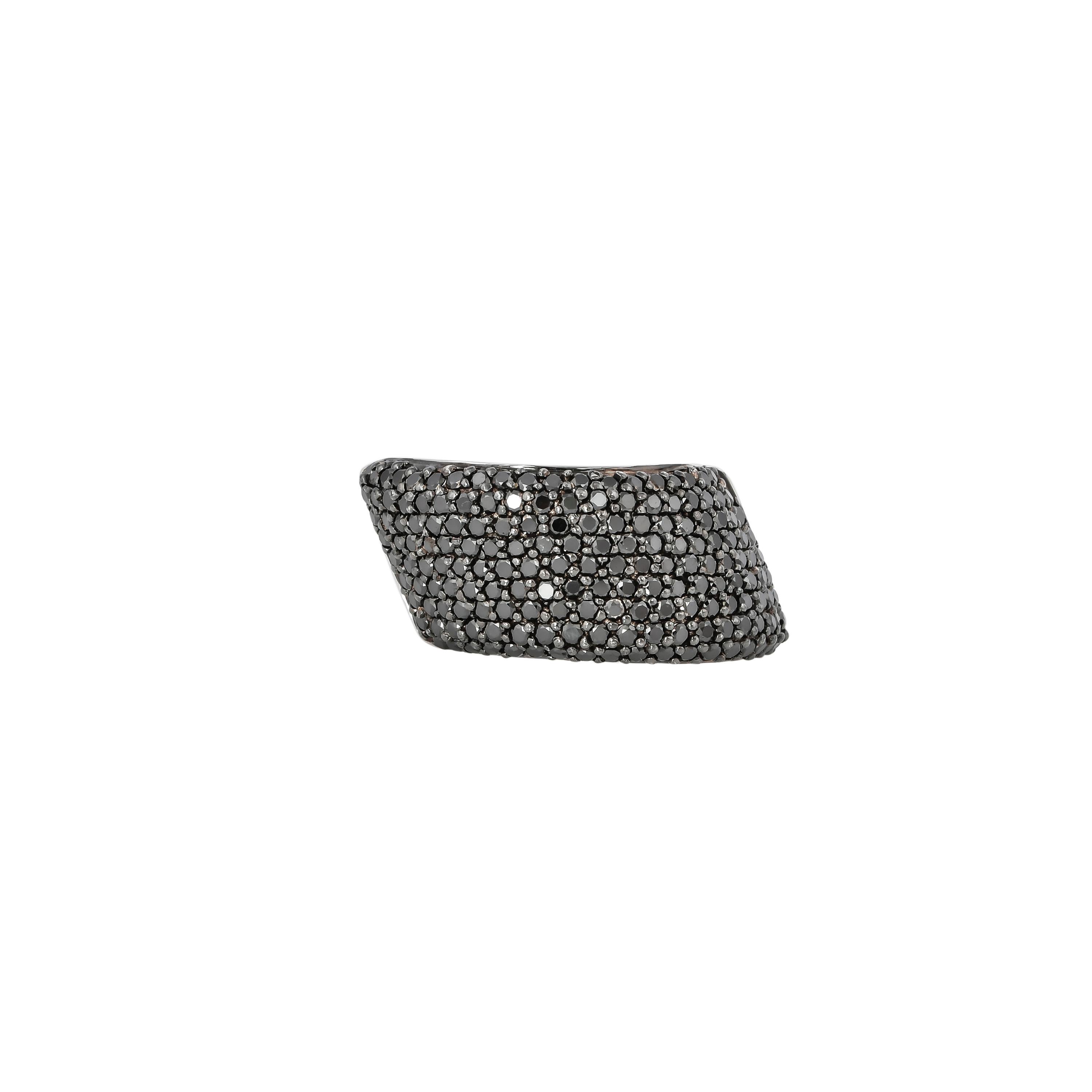 Sunita Nahata Black Diamond 1.40ct. Fancy Ring in 14Karat White Gold. For Sale 1
