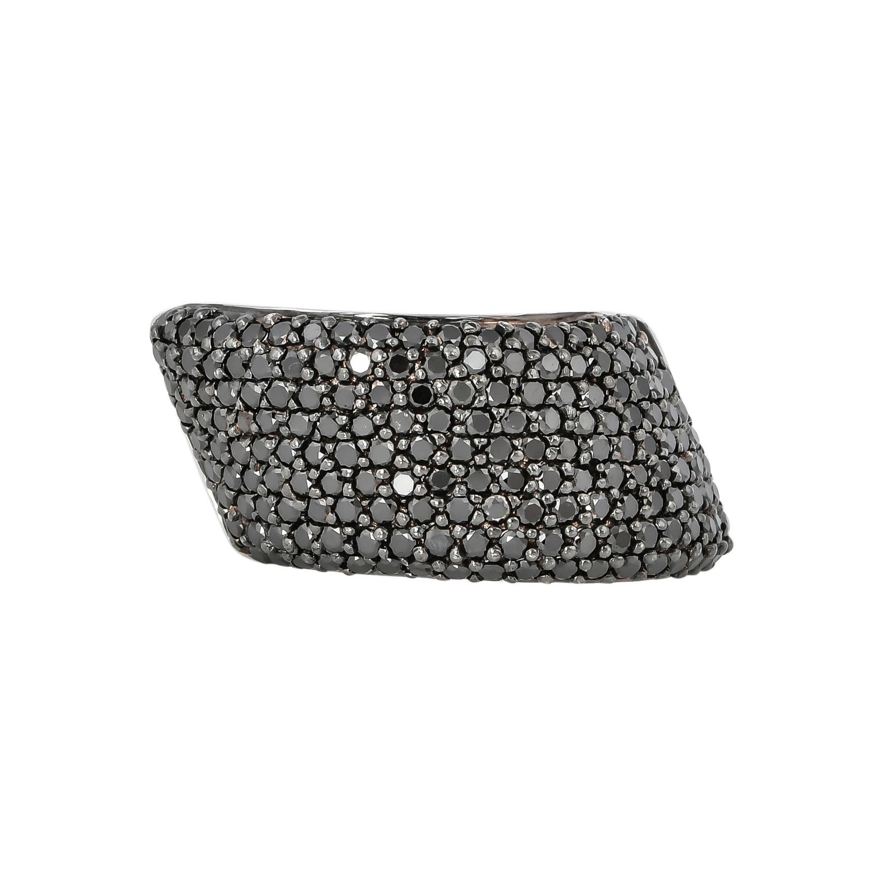 Sunita Nahata Black Diamond 1.40ct. Fancy Ring in 14Karat White Gold. For Sale