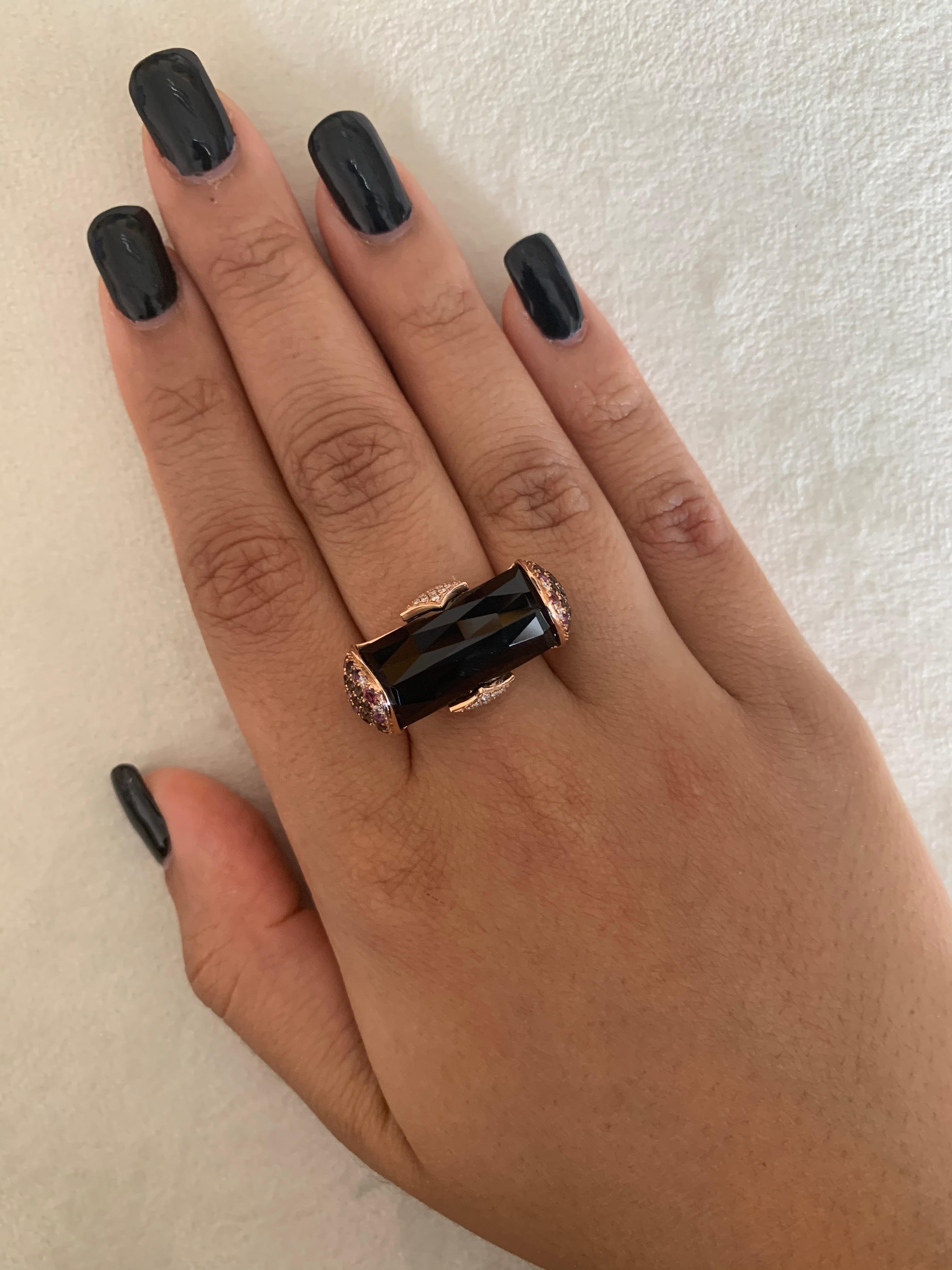 rose gold onyx ring