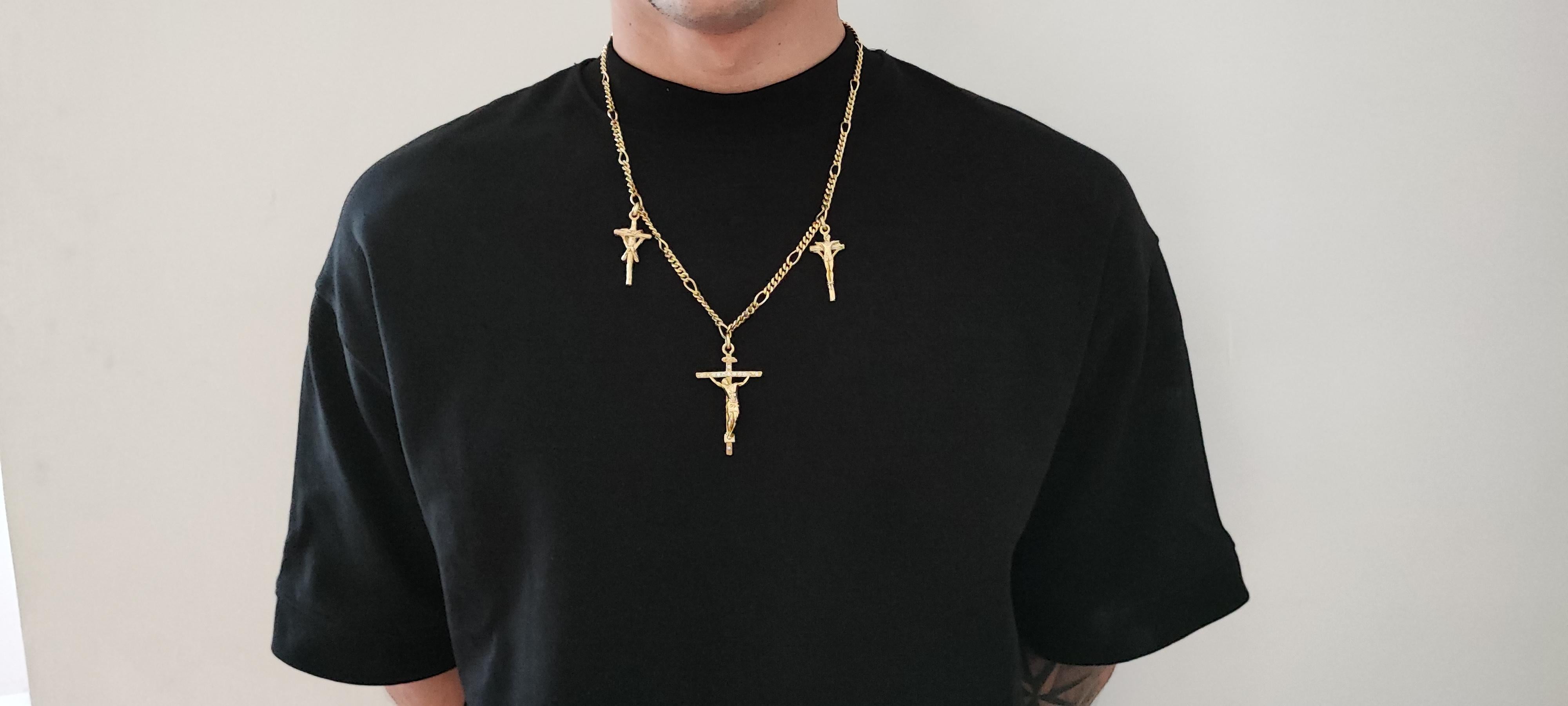 14 Carat Crosses Gold and Diamonds Necklace 