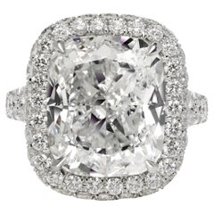 Bague de fiançailles avec diamant taille coussin de 14 carats certifié GIA E VVS2