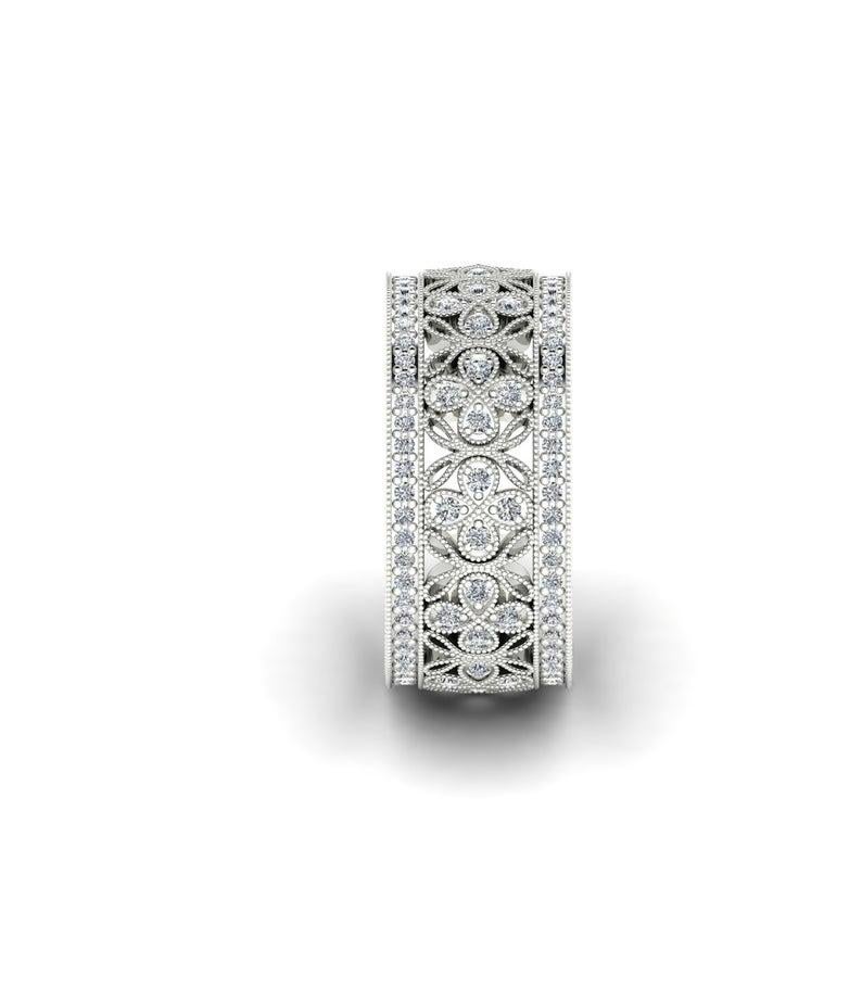 Brilliant Cut 1.4 Carat Diamond 18 Karat Gold Eternity Ring For Sale
