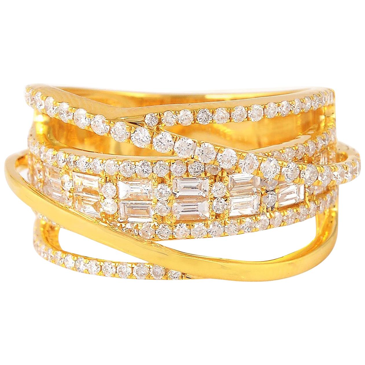 1.4 Carat Diamond Engagement 18 Karat Gold Laura Ring For Sale