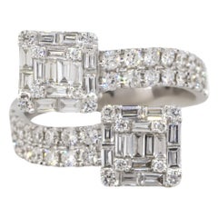 1.4 Carat Diamond Double Station Overpass Ring 18 Karat