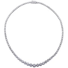 14 Carat Diamond Platinum Riviere Necklace