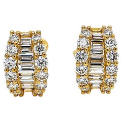 1.4 Carat Diamond Yellow Gold Earrings