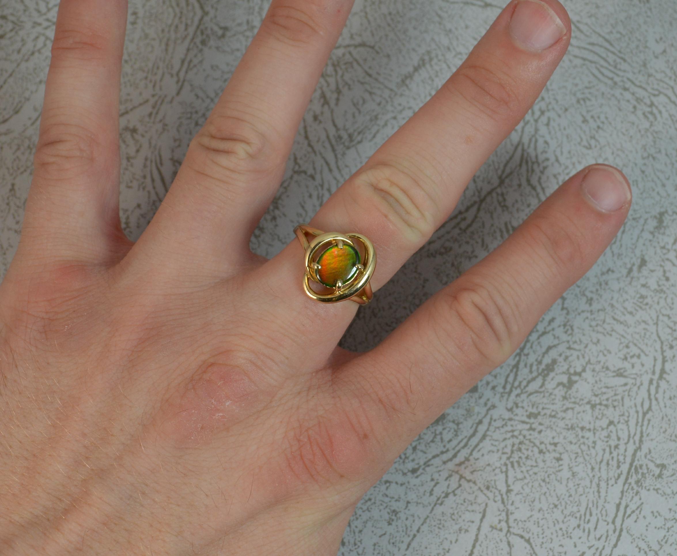 ammolite engagement ring