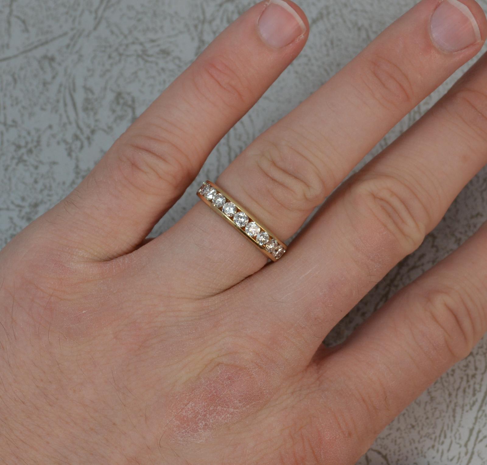 Contemporary 14 Carat Gold and 1.00 Carat Diamond Stack Half Eternity Ring