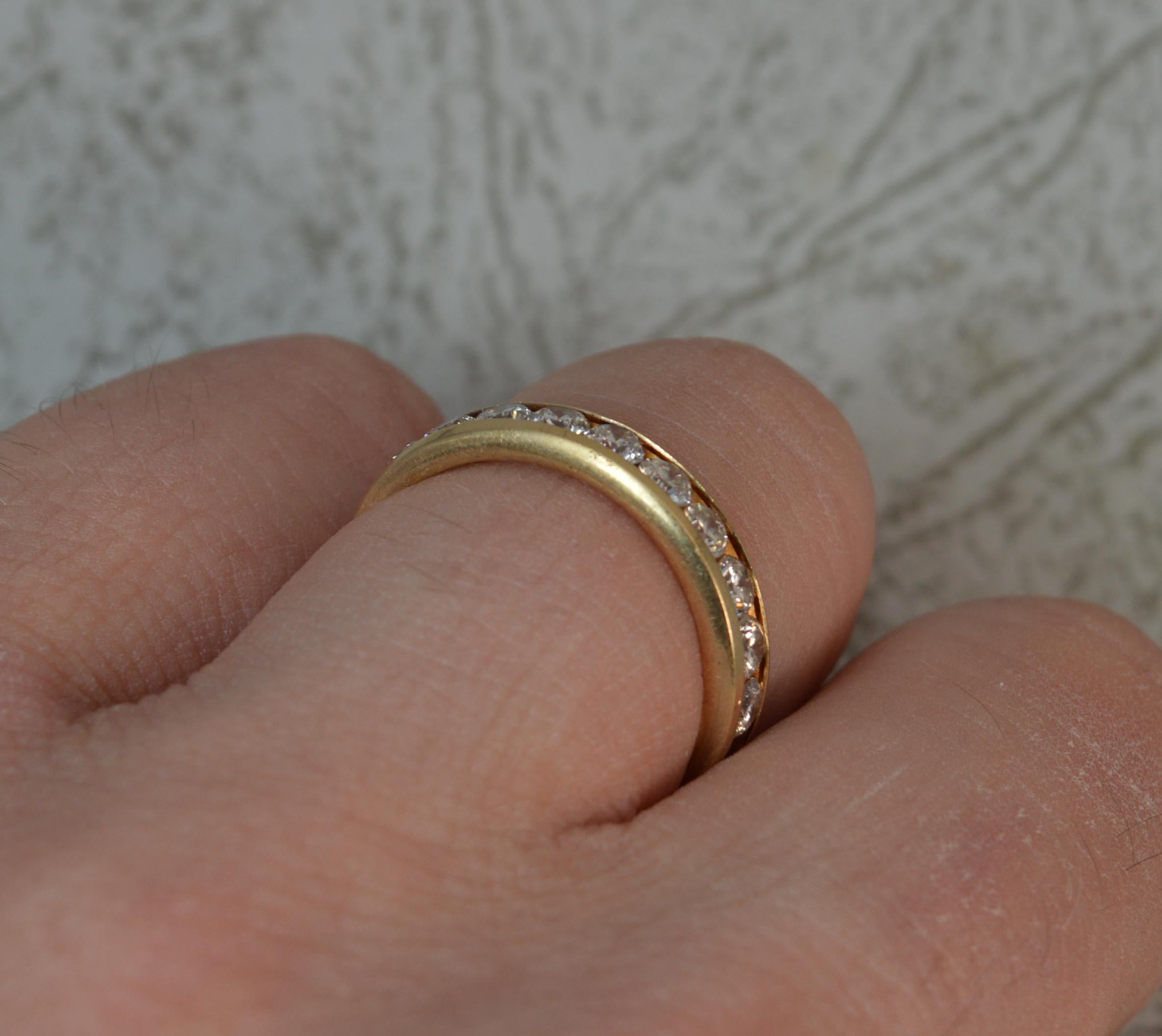 14 Carat Gold and 1.00 Carat Diamond Stack Half Eternity Ring In Excellent Condition In St Helens, GB