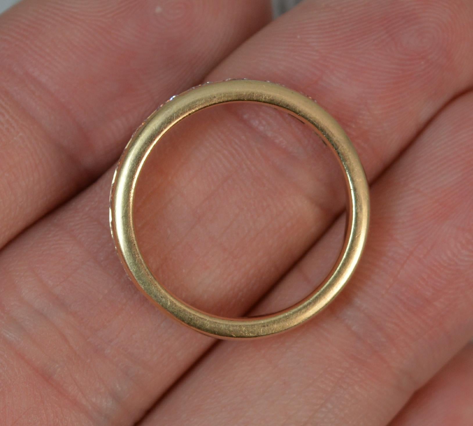 Women's 14 Carat Gold and 1.00 Carat Diamond Stack Half Eternity Ring