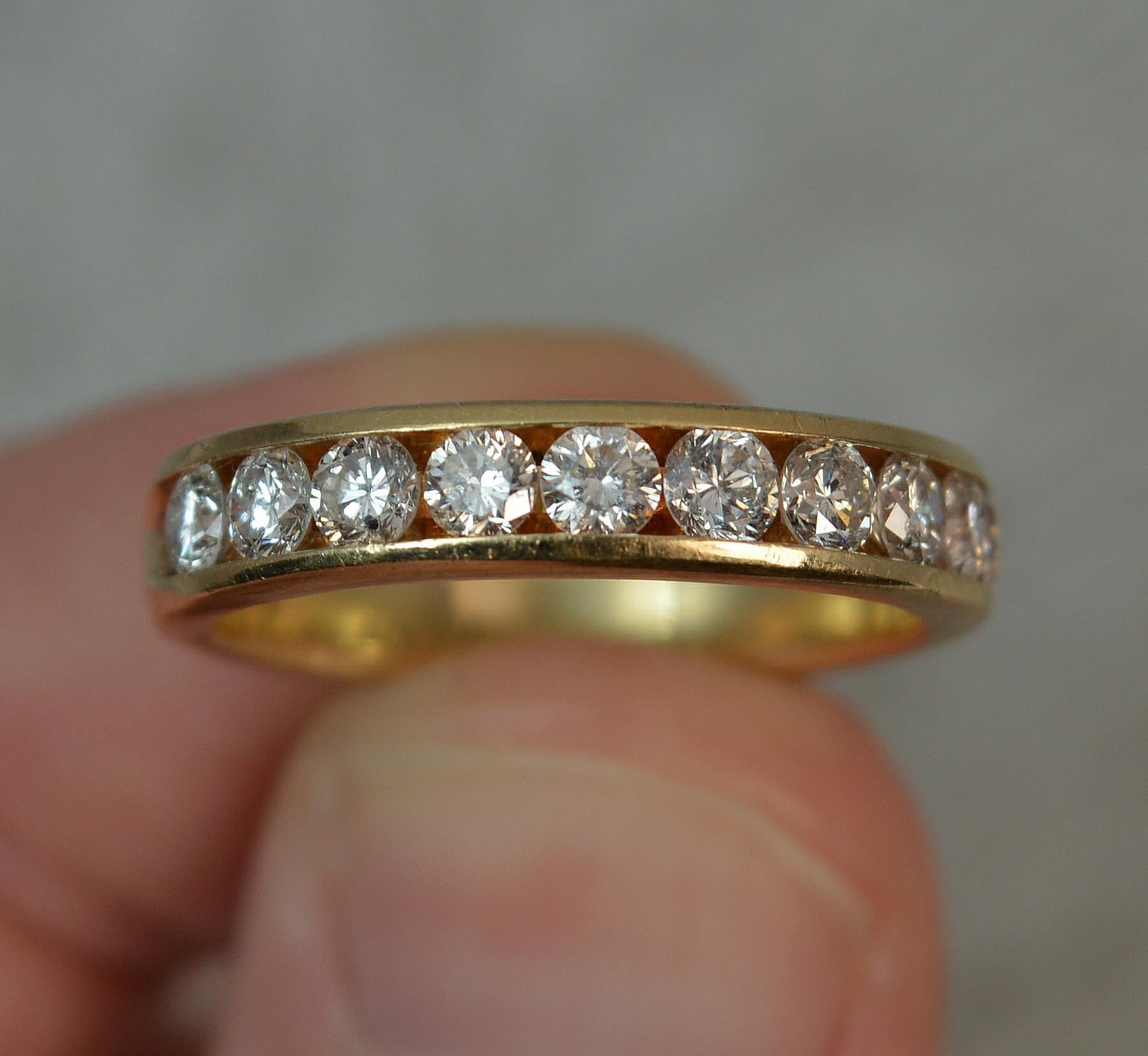 14 Carat Gold and 1.00 Carat Diamond Stack Half Eternity Ring 2