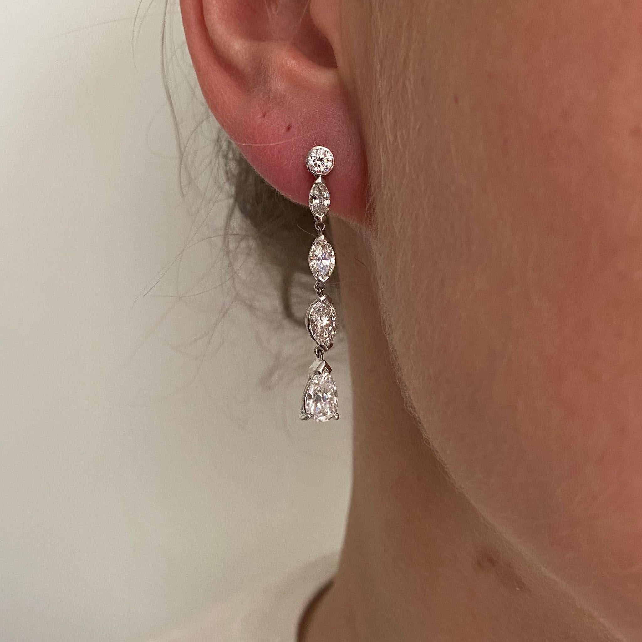 Ohrringe aus 14 Karat Gold und Diamanten im Zustand „Gut“ im Angebot in Amsterdam, NL