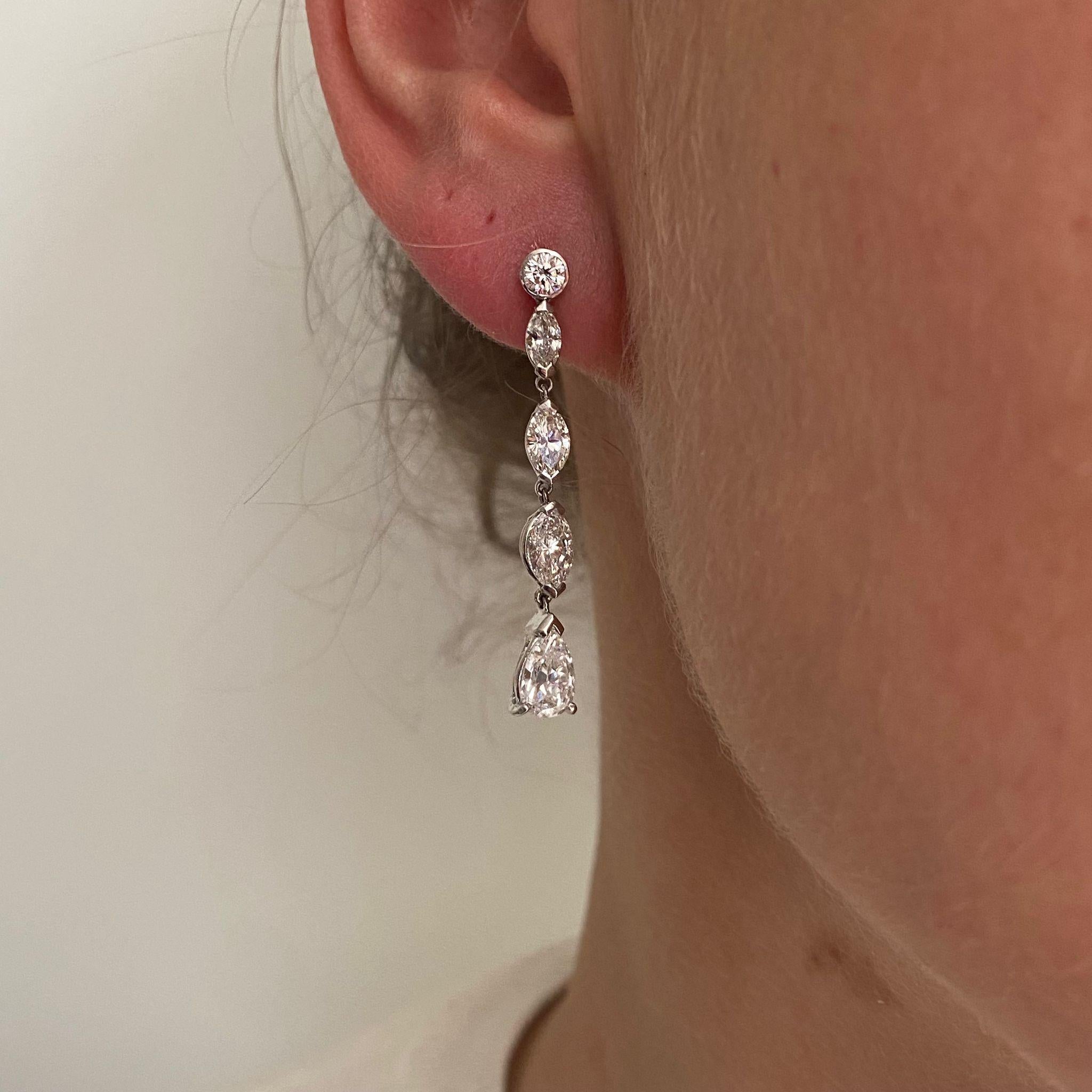 Orecchini in oro 14 carati e diamanti In condizioni buone in vendita a Amsterdam, NL