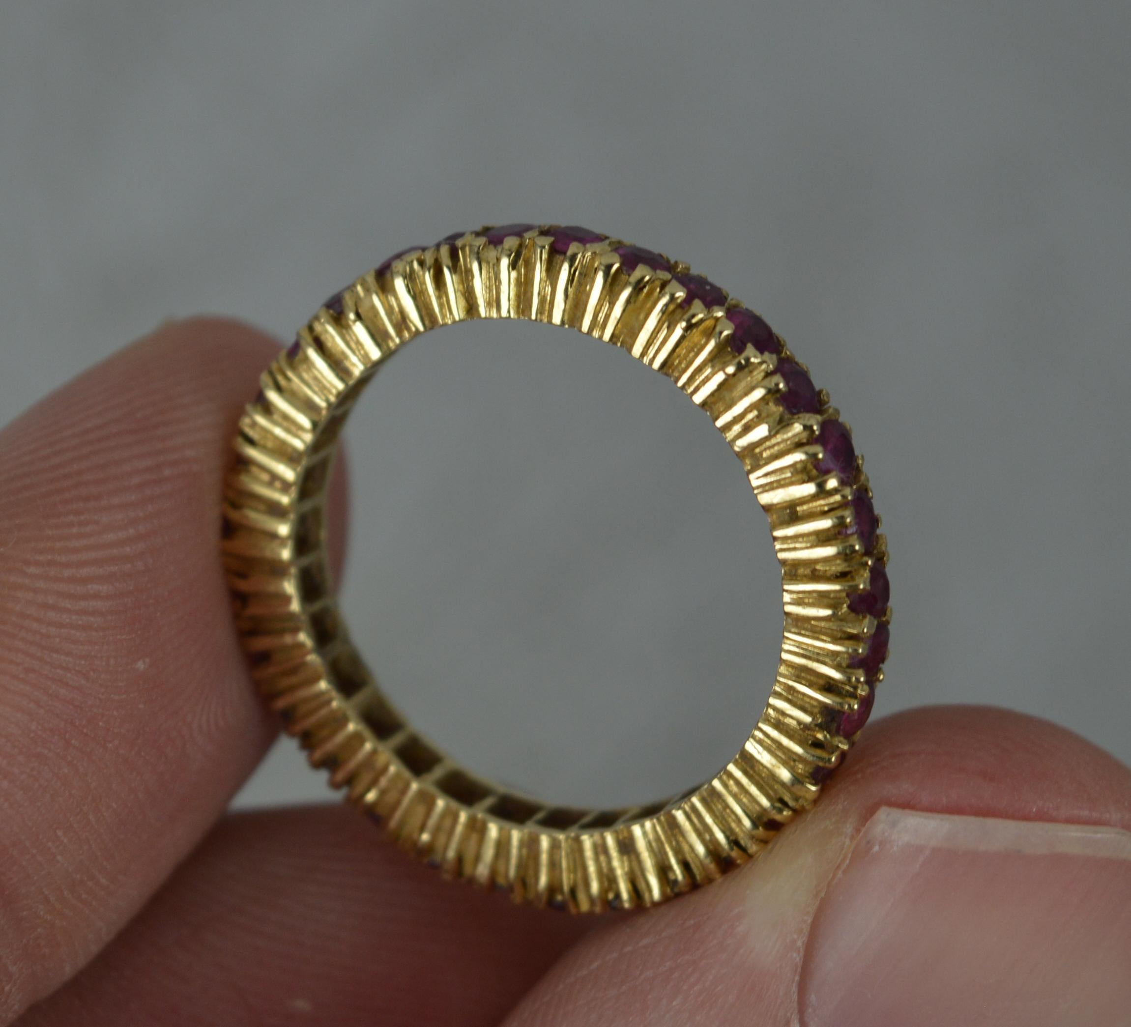 14 Carat Gold and Ruby Full Eternity Stack Ring In Excellent Condition In St Helens, GB