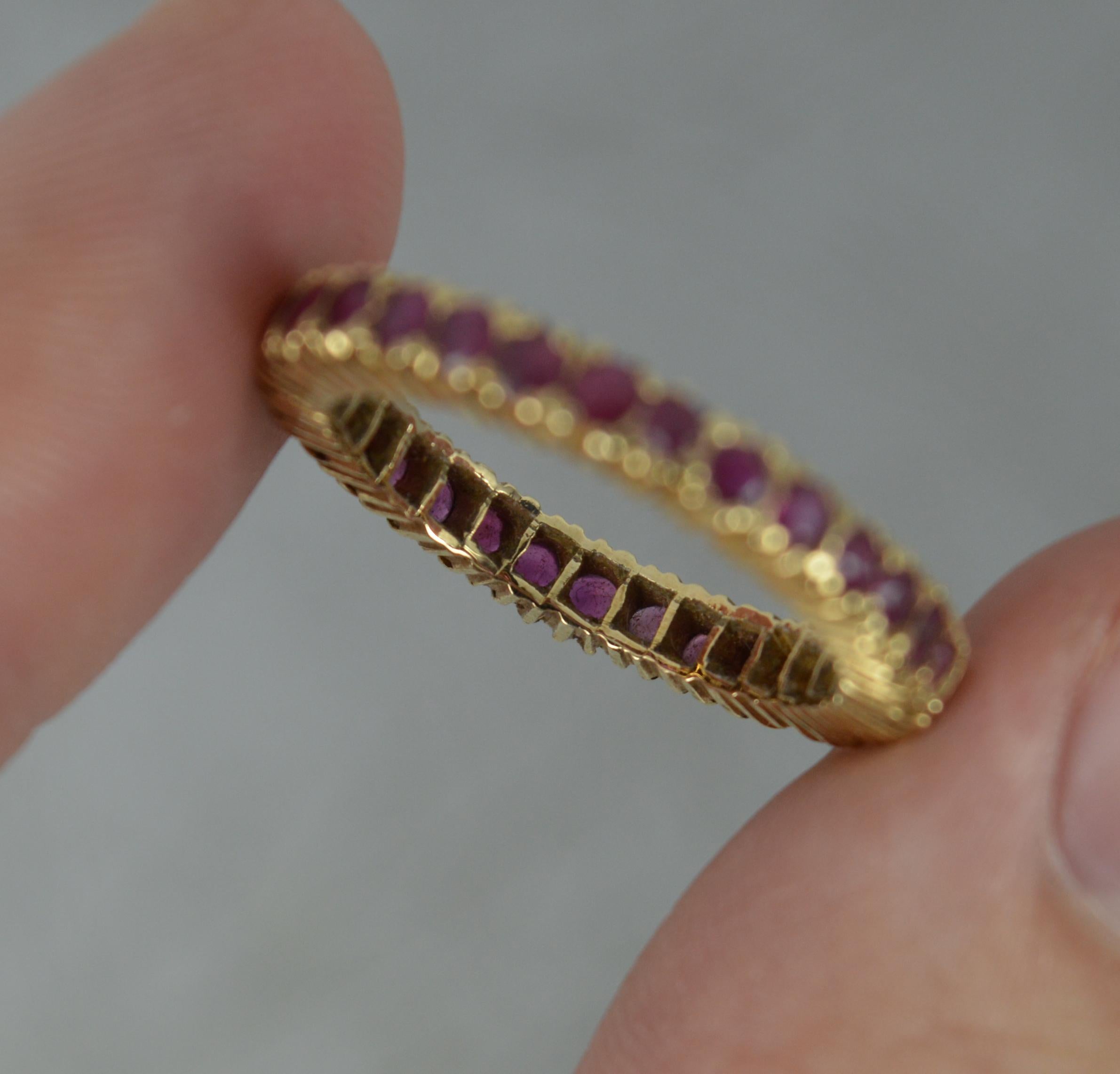 Women's 14 Carat Gold and Ruby Full Eternity Stack Ring