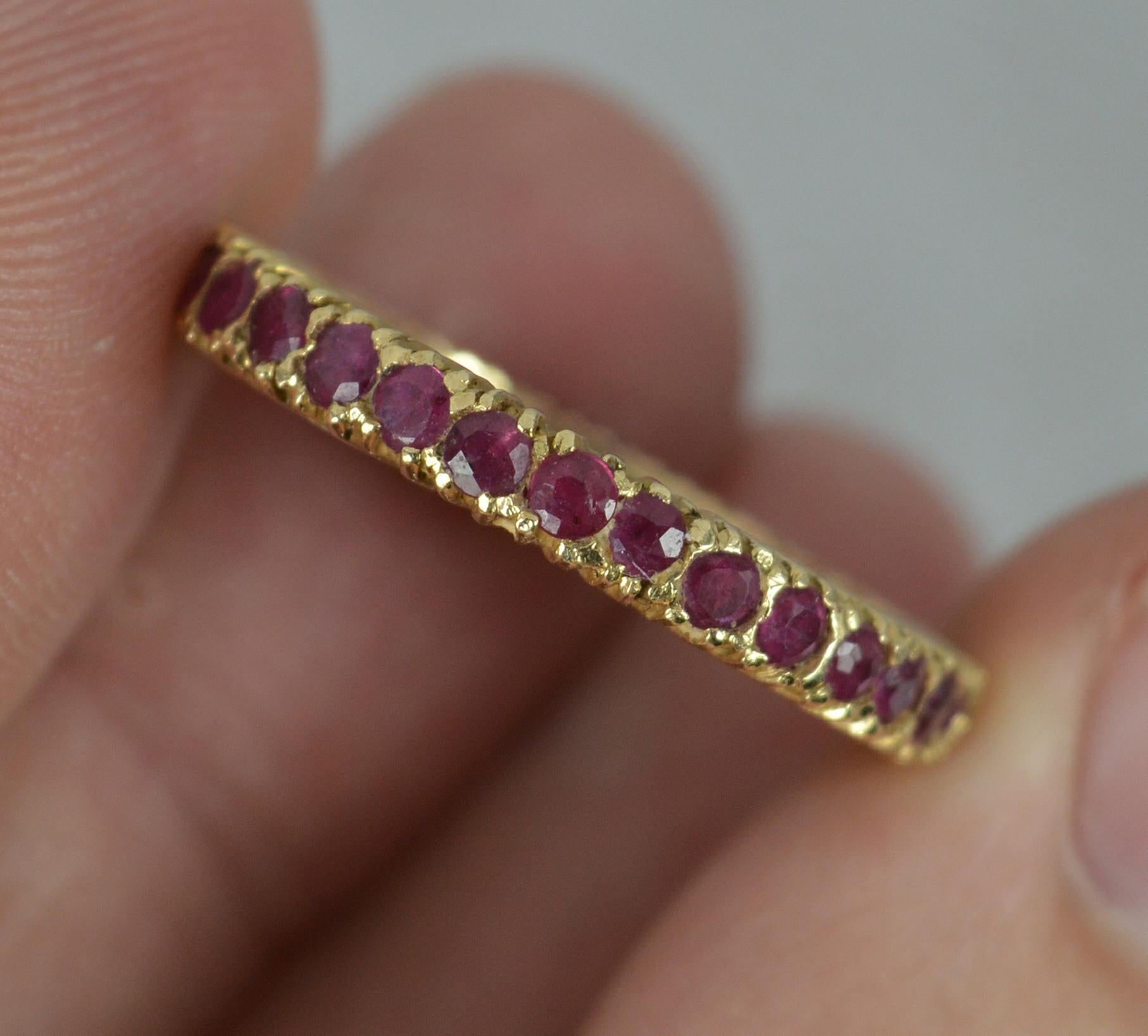 14 Carat Gold and Ruby Full Eternity Stack Ring 1