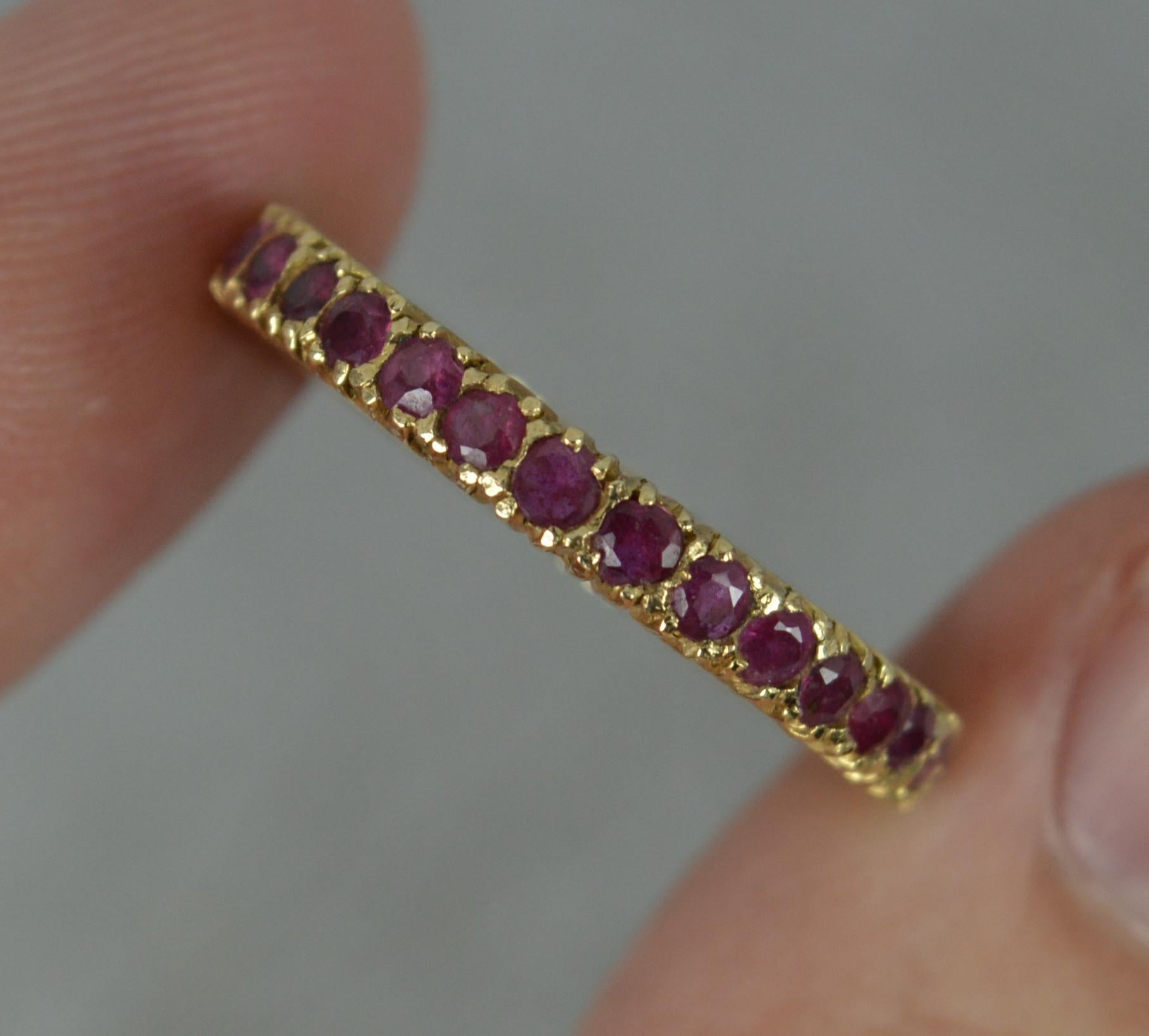 14 Carat Gold and Ruby Full Eternity Stack Ring 2