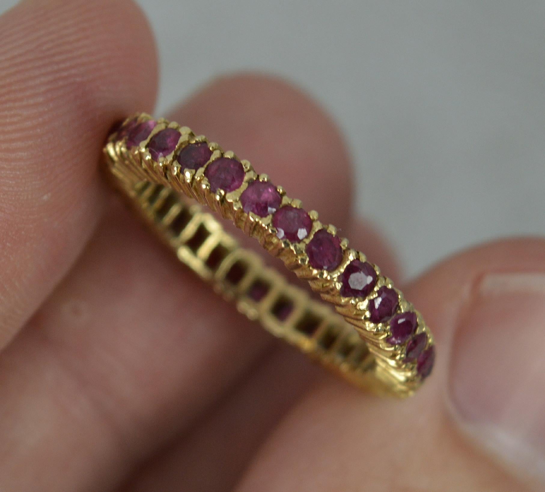 14 Carat Gold and Ruby Full Eternity Stack Ring 3