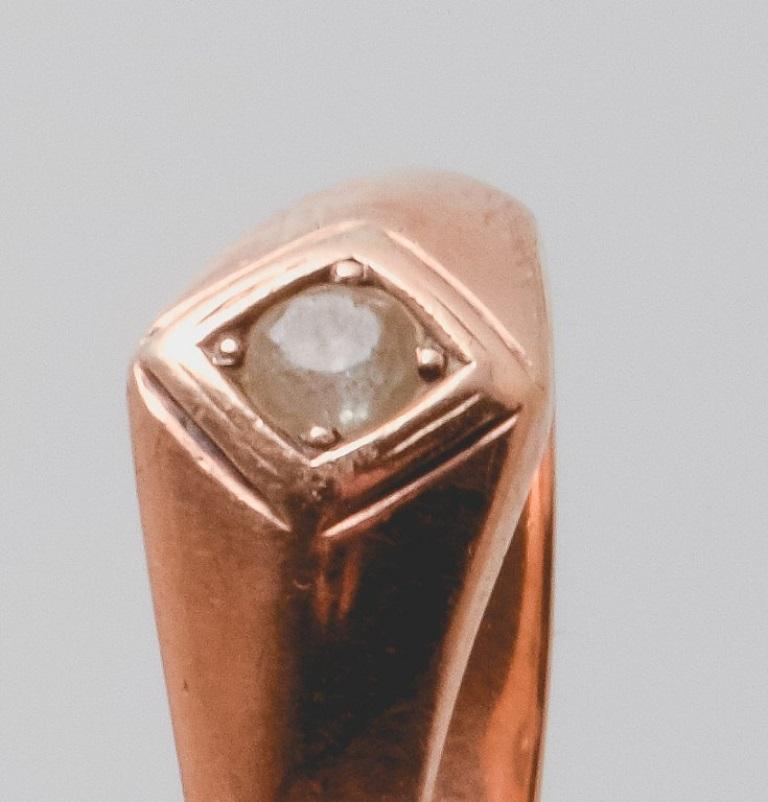 14-carat Gold Ring, Adorned with Semi-Precious Stone. Scandinavian Goldsmith In Good Condition For Sale In bronshoj, DK