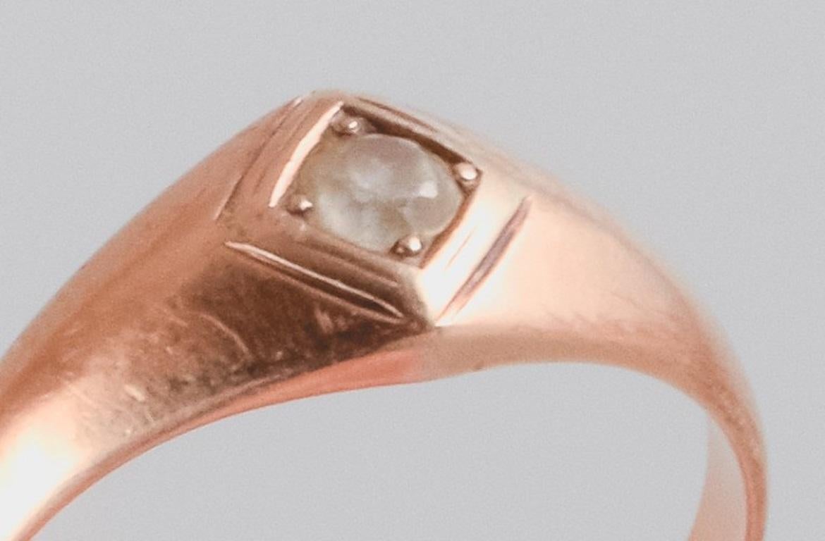 Bague en or 14 carats, ornée d'une pierre semi-précieuse. Orfèvre scandinave. Pour femmes en vente