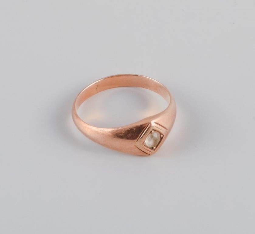 14-carat Gold Ring, Adorned with Semi-Precious Stone. Scandinavian Goldsmith For Sale 1