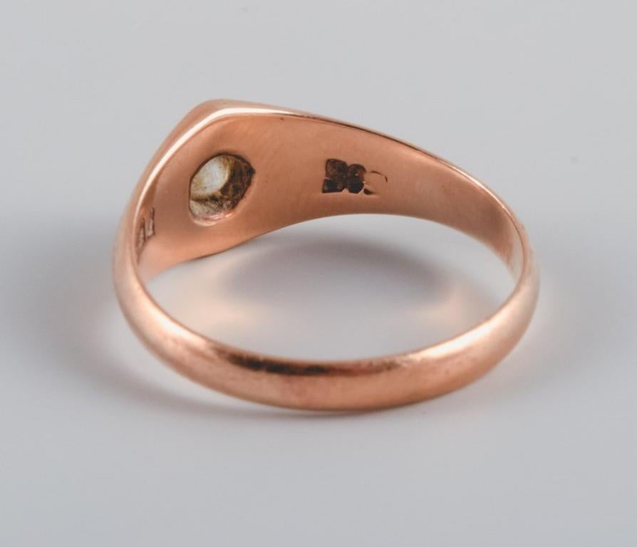 14-carat Gold Ring, Adorned with Semi-Precious Stone. Scandinavian Goldsmith For Sale 2