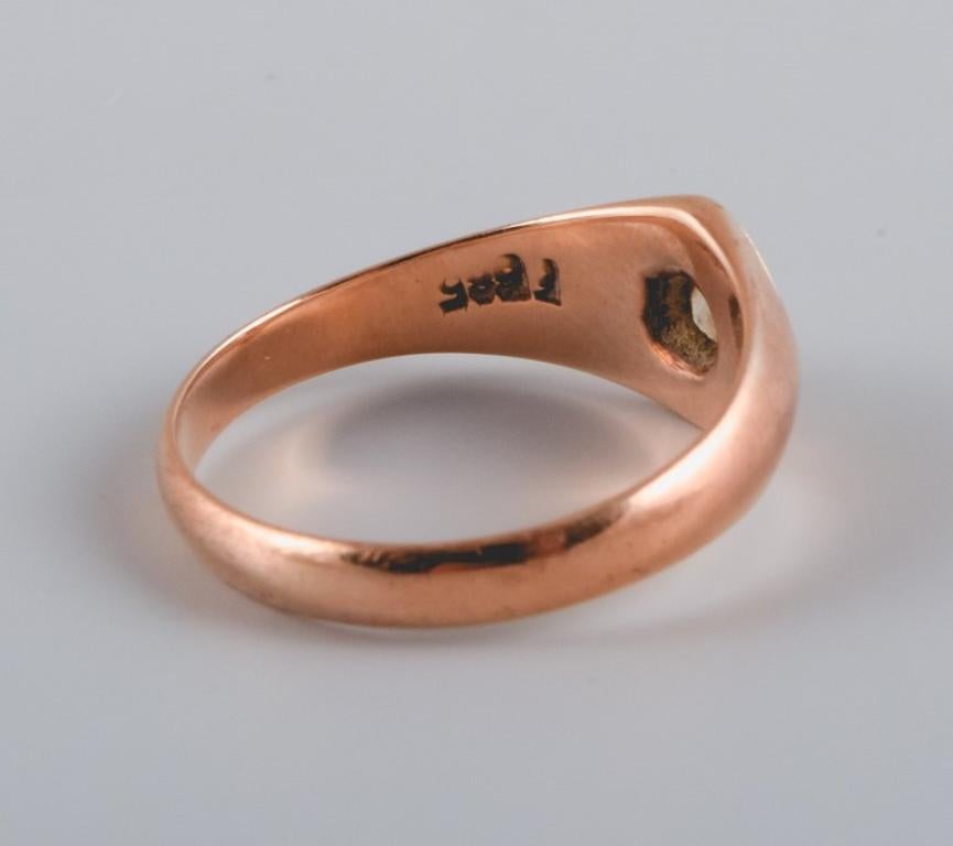 14-carat Gold Ring, Adorned with Semi-Precious Stone. Scandinavian Goldsmith For Sale 3