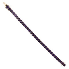 14 Carat Gold Tennis Bracelet with Amethyst