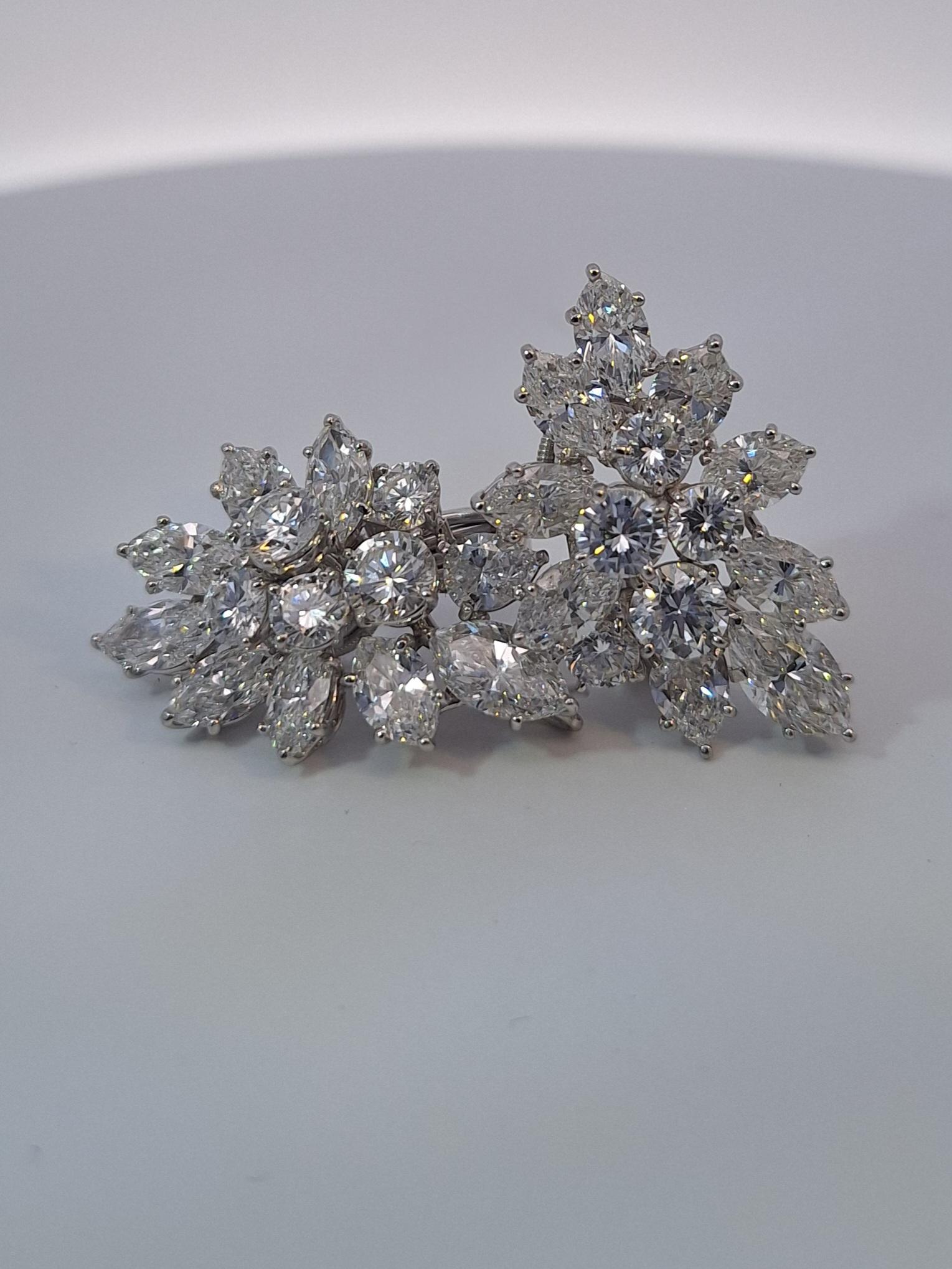 14 Carat Harry Winston Cluster Diamond Earrings For Sale 1