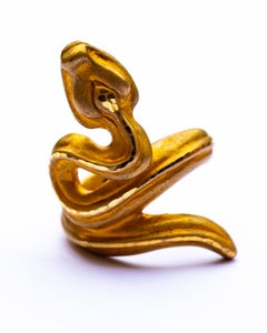 14 Carat Matte Gold Snake Ring