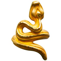 14 Carat Matte Gold Snake Ring