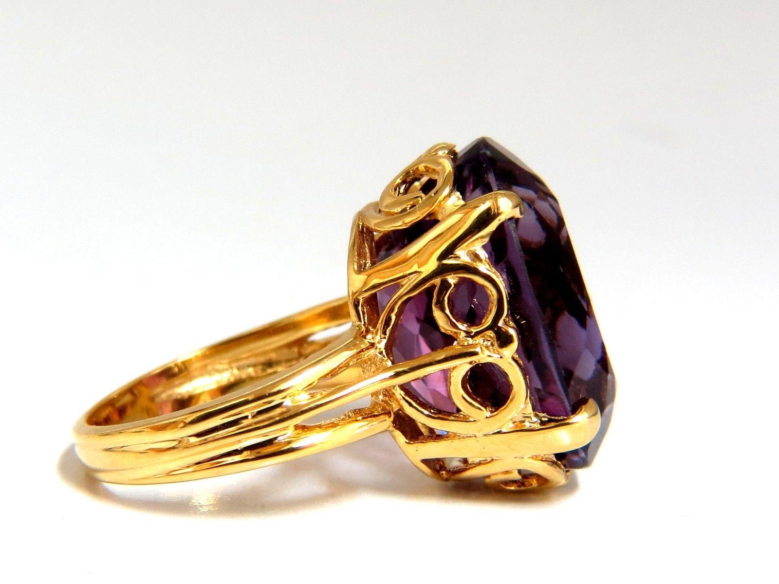 14 Carat Natural Purple Amethyst Ring 14 Karat In New Condition In New York, NY