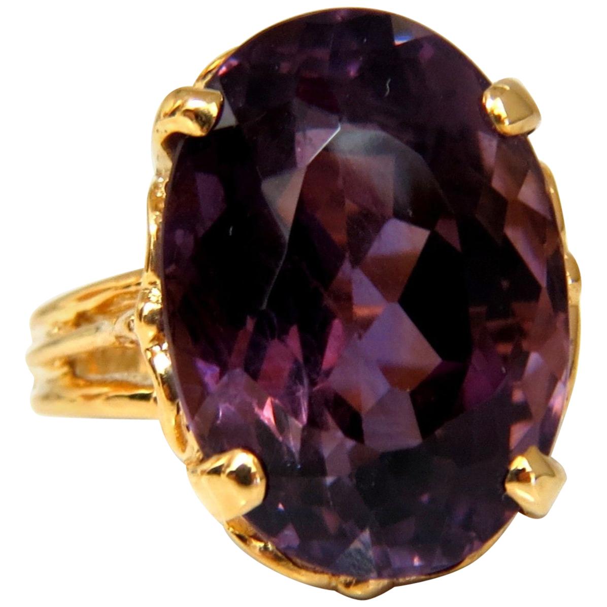 14 Carat Natural Purple Amethyst Ring 14 Karat