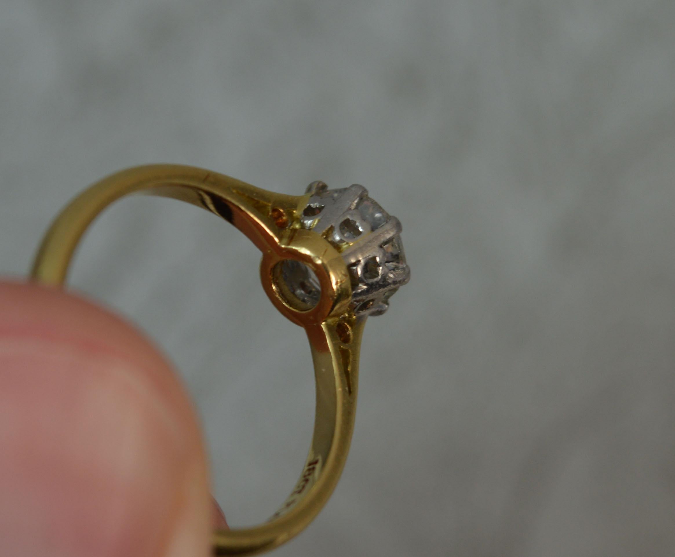 1.4 Carat Old Cut Diamond 18 Carat Gold Solitaire Engagement Ring 1