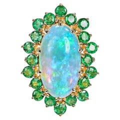 14 Carat Opal Cabochon Cut Engagement Ring Certified